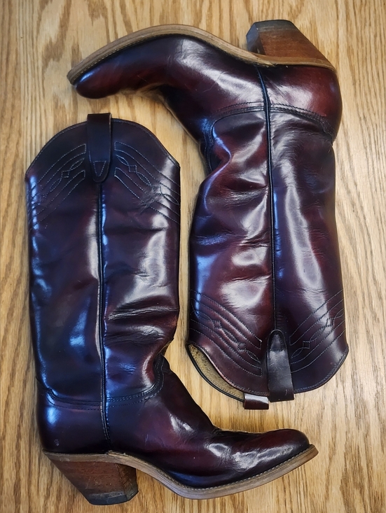 Other - Leather Vintage Cowboy Boots Cherry Men Size 7 Concert Festival Country Bohemian